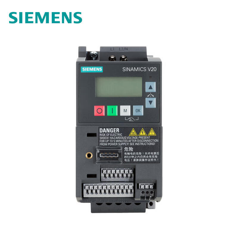 6SL3210-5BB17-5UV1 西门子 SINAMICS V20 1AC 220V变频器,无内置滤波器 0.75kW AC220-240V