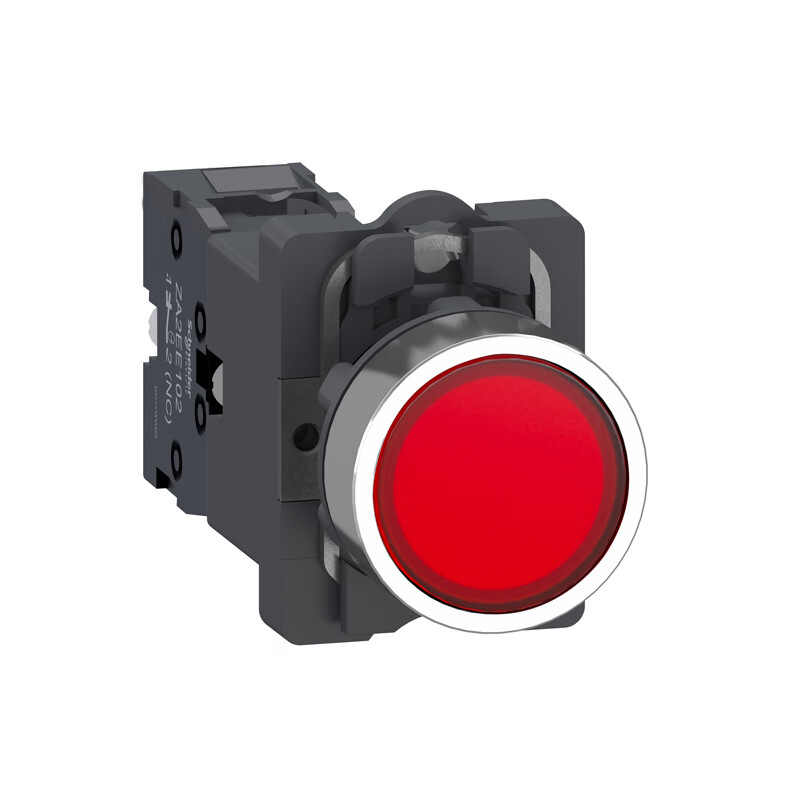 施耐德电气 平头带灯按钮，220V AC，红，1常闭