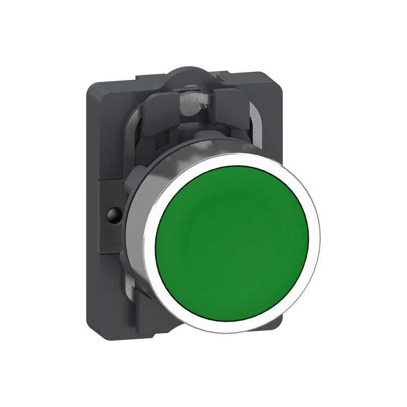 施耐德电气 平头复位按钮，绿，1常开