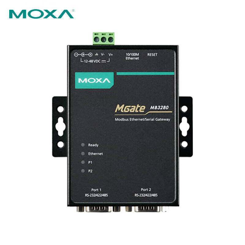 MGate MB3280 摩莎（MOXA） 2口标准Modbus网关（Modbus RTU/ASCII 转 Modbus TCP）