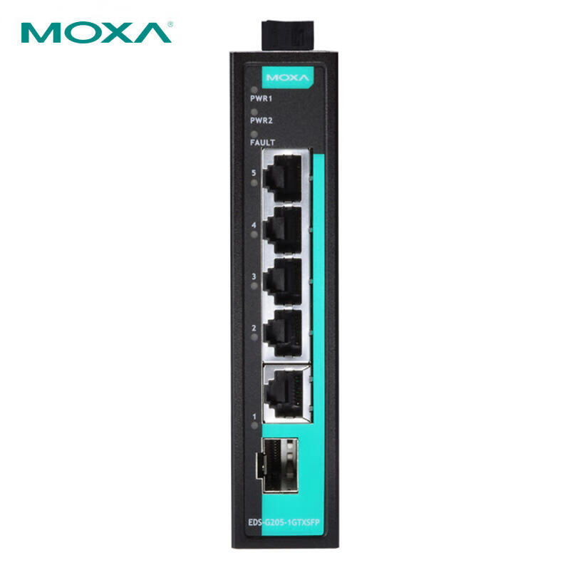 EDS-G205-1GTXSFP 摩莎（MOXA） 5口全千兆非网管型工业以太网交换机包含一个combo端口