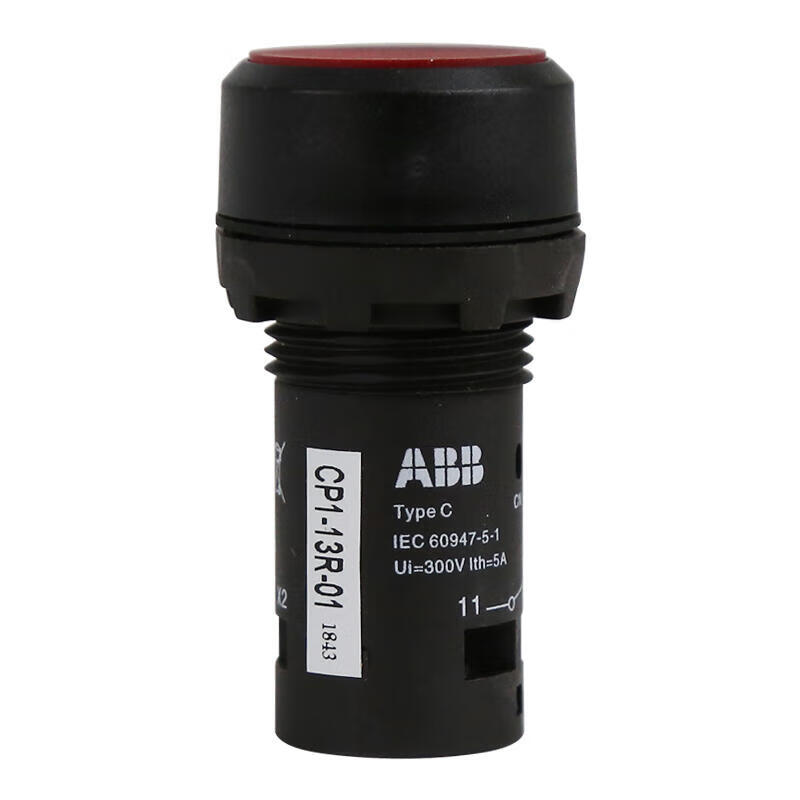 CP1-13R-01 ABB CP1平头复位型按钮(带灯型),红色