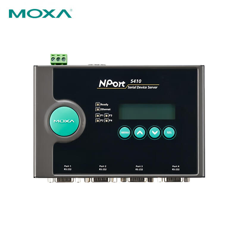 NPort 5410 摩莎（MOXA） 4口RS-232串口设备联网服务器，0 ~ 55 °C工作温度
