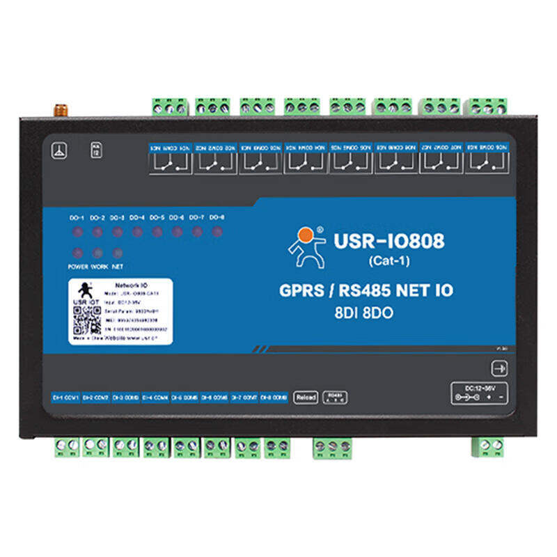 有人物联网(LonHand) RS485网络8路IO继电器远程开关控制modbus IO808 Cat1版本 USR-IO808-CAT1