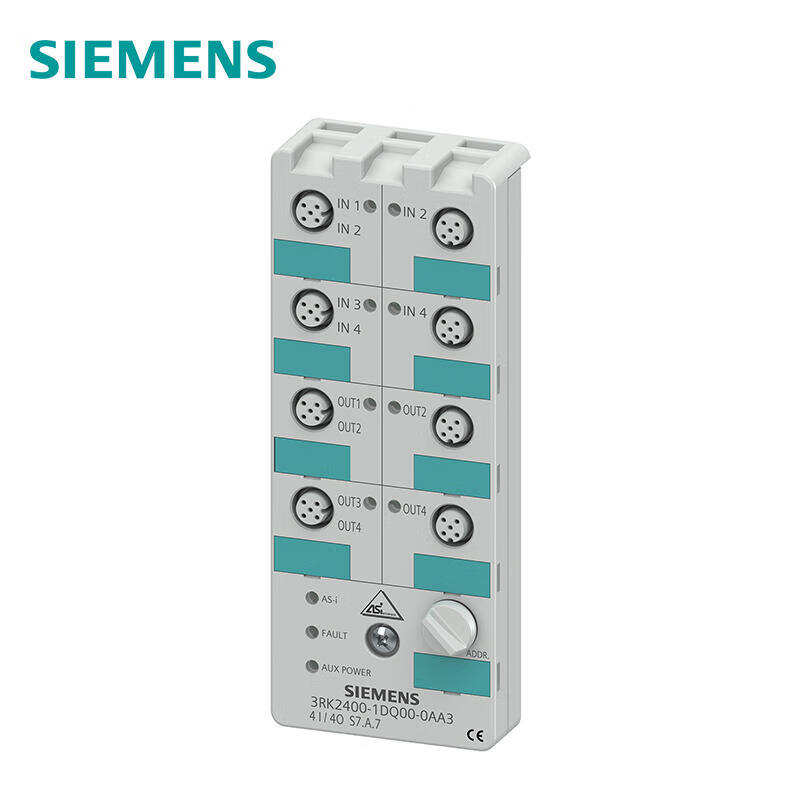 3RK24001DQ000AA3 西门子 AS-i紧凑型模块K60数字A/B从站,4DI/4DQ,IP674个输入端,最大200mA4x输出,2A,24VDC最大4A