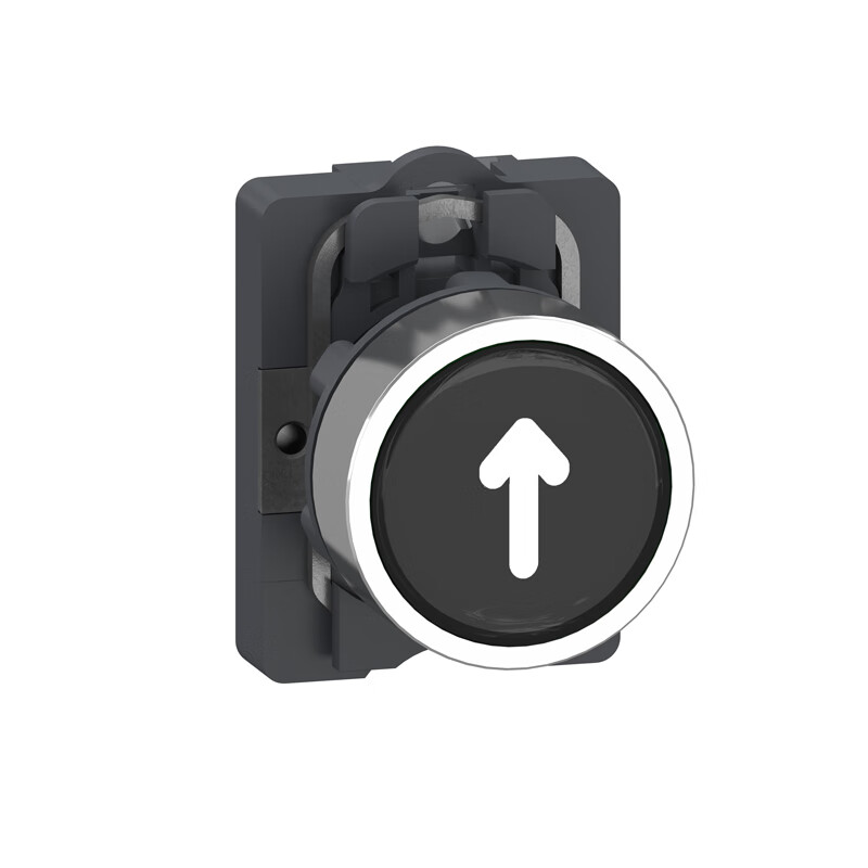 施耐德电气 带符号平头复位按钮，黑底白色箭头，1常开