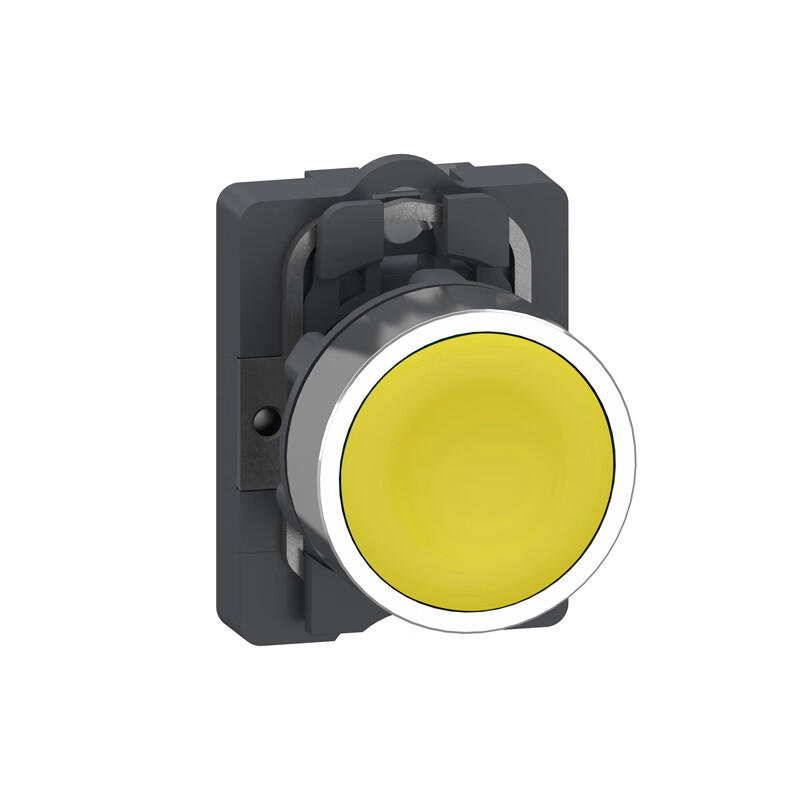 施耐德电气 平头复位按钮，黄，1常开