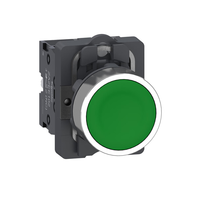 施耐德电气 平头复位按钮，绿，1常开+1常闭