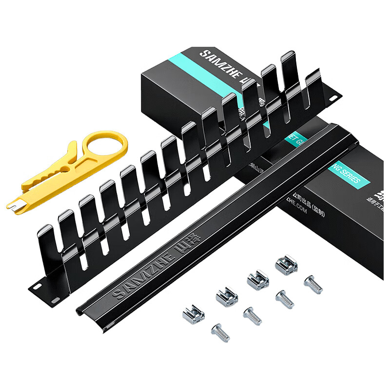 山泽（SAMZHE）WAN-11工程加厚型机柜网络理线架12口（19寸）