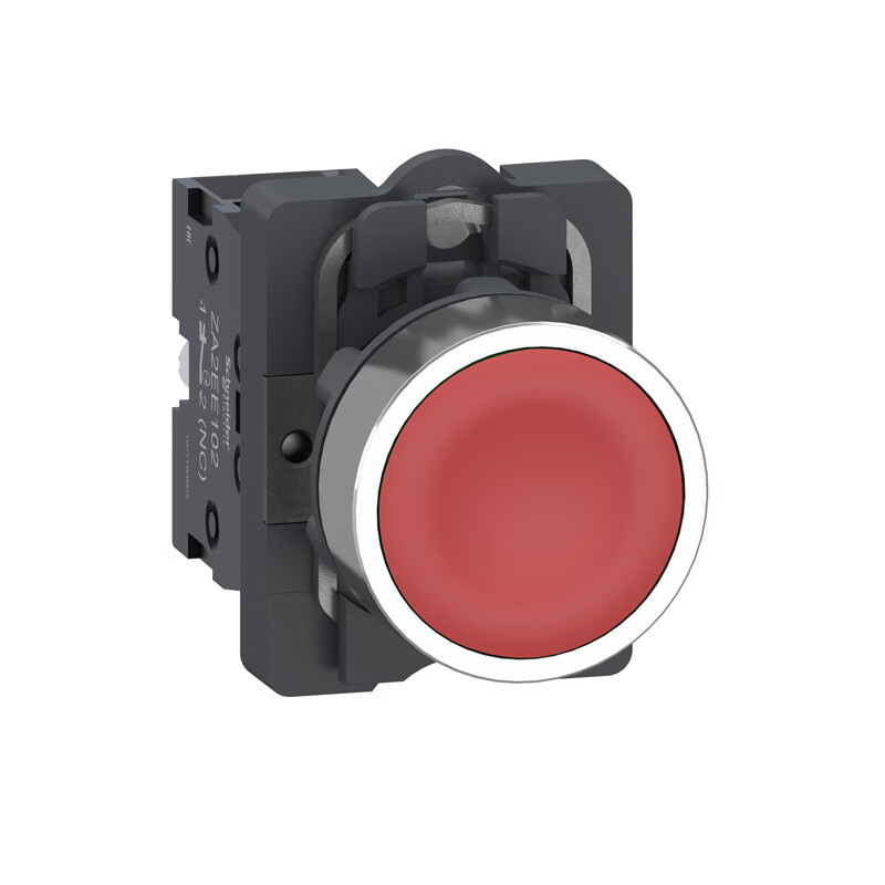 施耐德电气 平头复位按钮，红，1常闭