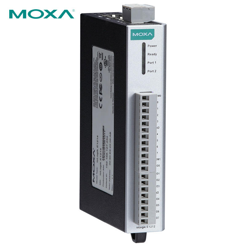 ioLogik E1212 摩莎（MOXA） 性能指标：8DI开关量输入以及8DIO可配置的开关量(最多可以配置为8DO),同时支持Modbus TCP和Ethernet IP