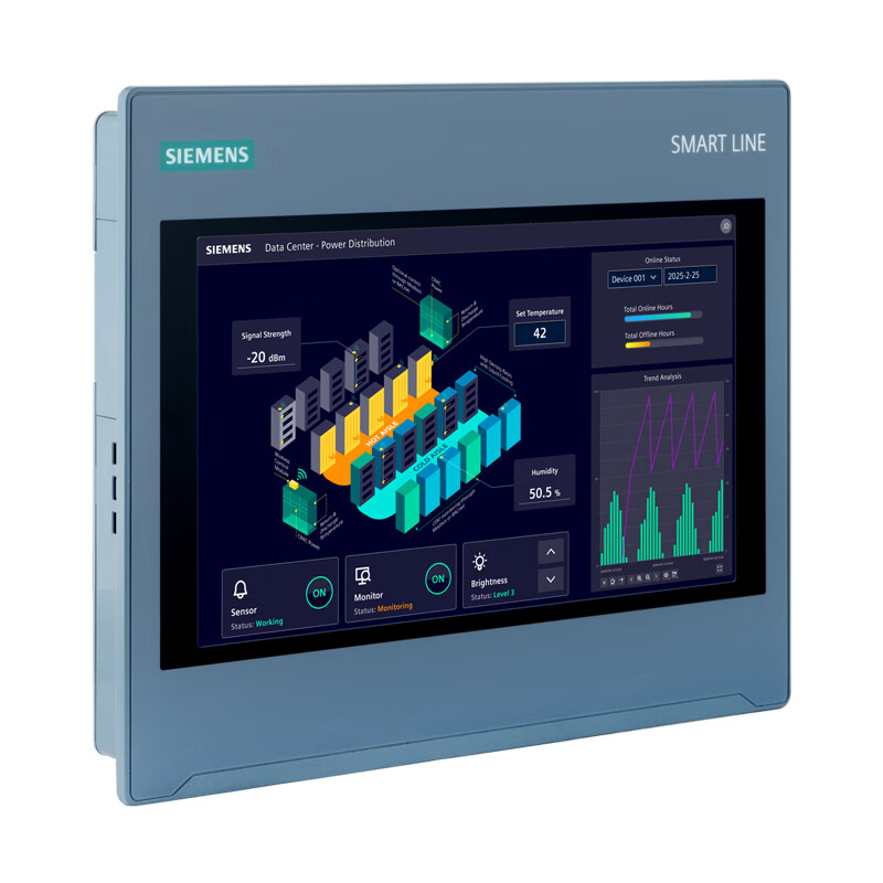 西门子 HMI SMART 1000 IE V5 精彩面板(SMART LINE)，触摸式操作，10"宽屏， 16M色，保内不涂码