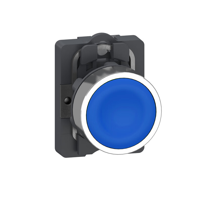 施耐德电气 平头复位按钮，蓝，1常开