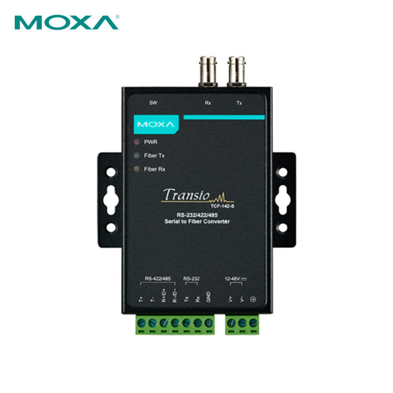 TCF-142-S-ST 摩莎（MOXA） RS-232/422/485转单模光纤转换器，支持光纤环模式和ST连接头