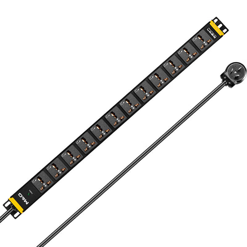 07TG131204 突破电气（M&G）PDU机柜插座/插线板/插排/接线板 16A 12位自锁孔 3米线 左装 16A输出