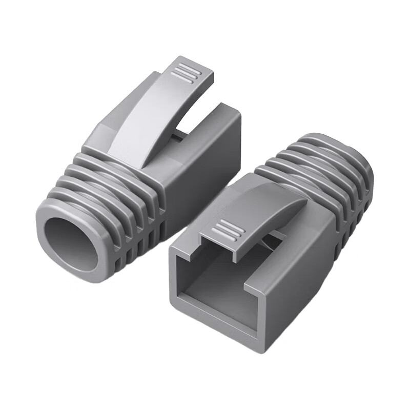 山泽(SAMZHE) 六类水晶头保护套 环保耐用 网络RJ45水晶头保护套 50个/袋 灰色HT602