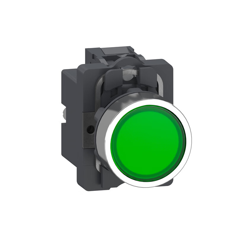 施耐德电气 平头带灯按钮，24V AC/DC，绿，1常开