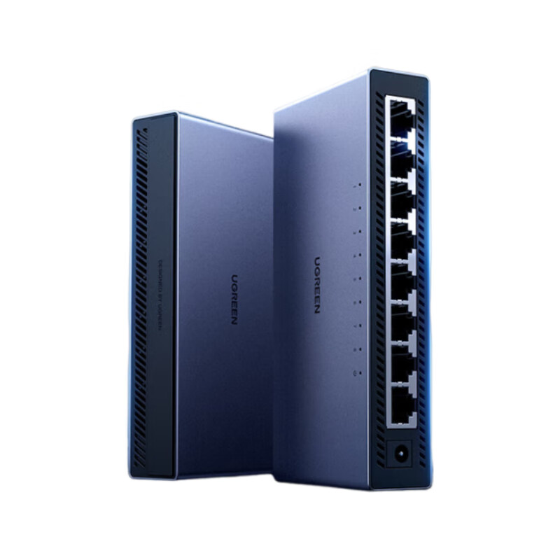 绿联(UGREEN) 8口千兆交换机 企业级网络交换器【铝壳散热】监控网路分流器 网线分线器一分二/四/八口HUB 15642