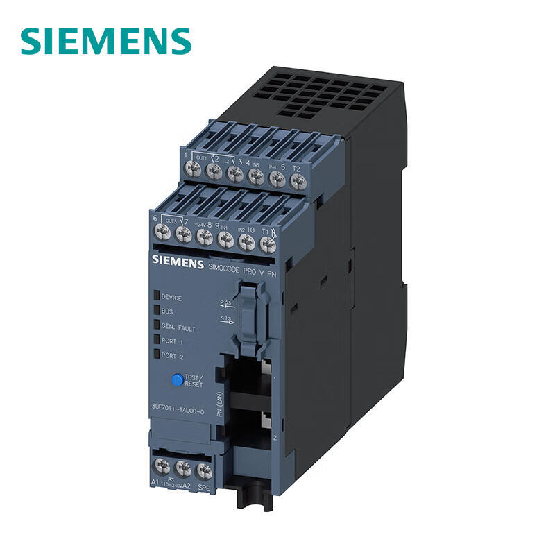 3UF70111AU000 西门子 基础设备SIMOCODEproVPN以太网/PROFINETIO,PN系统冗余OPCUA服务器网络服务器,传输率100MBit/s2x总线连接